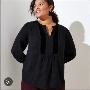 LOFT Elegant Black Women's Top Size Small Velvet Lined